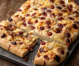Grape, Brie and Rosemary Flatbread