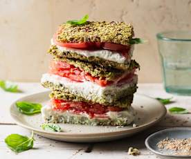 Sandwich au brocoli faible en glucides avec crème de mozzarella