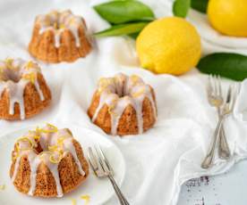 Mini gluten free vanilla bundts with lemon glaze