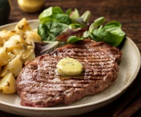 Grilled Sirloin Steaks with French Potato Salad