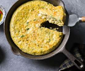 Tortilla de bacalao y verduras