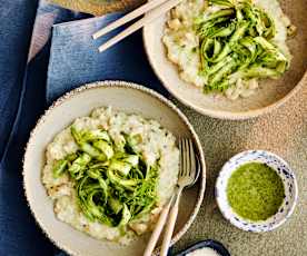 Risotto mit Hähnchen und Spargel