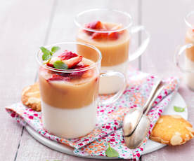 Blanc-manger fraise rhubarbe
