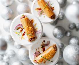 Canutillos crujientes con tartar de atún