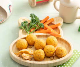 Bolinhas de batata-doce e frango (Baby-Led Weaning)