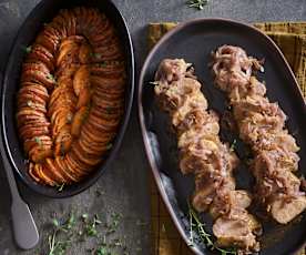 Lombo de porco com molho de chalota e vinho do Porto e batata-doce assada - TM6