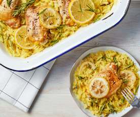 Poulet et riz au romarin et au citron