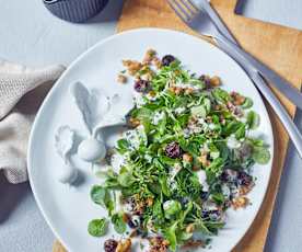 Feldsalat mit Joghurt-Blutorangen-Dressing