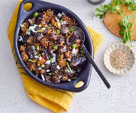 Aubergines sautées au soja et épices thaïes