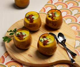 Vichyssoise de guisantes con chispa