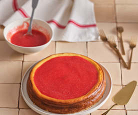 Cheesecake de morango no forno