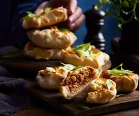 Mini-Tartelettes mit Mais, Hackfleisch und Süßkartoffel