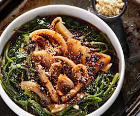 Cuttlefish Salad with Water Spinach