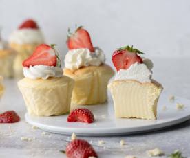 Mini cheesecake japonês sem açúcar e sem glúten