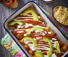 Red Mole Chicken Enchiladas