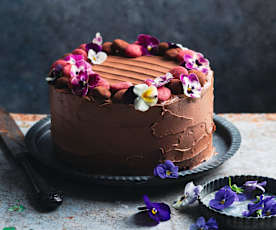 Gâteau au chocolat et ganache au chocolat