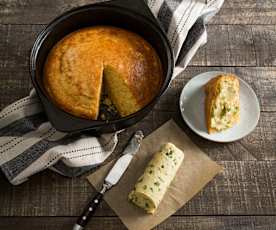 Cornbread with jalapeño honey butter