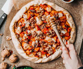 Tarte rustique potimarron, chèvre et noix