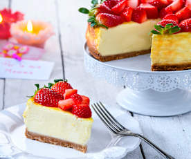 Cheesecake alle pesche con fiori eduli - Cookidoo® – la nostra