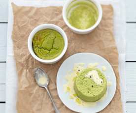 Flans aux petits pois et au chèvre frais