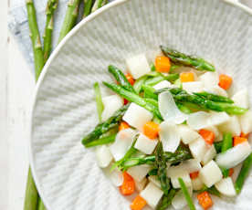 芦笋山药炒百合