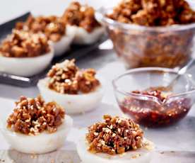 Chwee Kueh  (Steamed Rice Cake with Pickled Radish and Dried Shrimp)