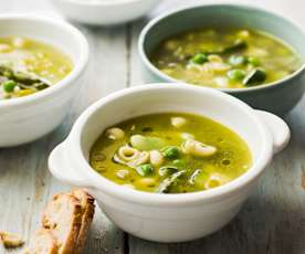 Minestrone de légumes verts