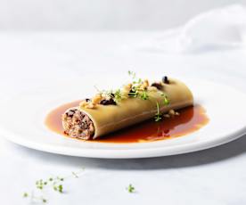 Canelones de confit de pato