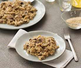 Risotto de quinoa con setas y champiñones