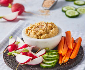 Verduras con hummus de ajonjolí