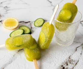 Gelados de gin e pepino