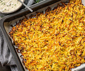 Röstis com molho de cogumelos