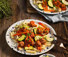 Makaron w sosie pomidorowo-ziołowym