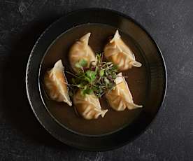 Raviolis de kabocha dans un bouillon dashi (Matthew Kenney)