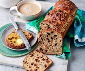 Pan de molde con frutas deshidratadas