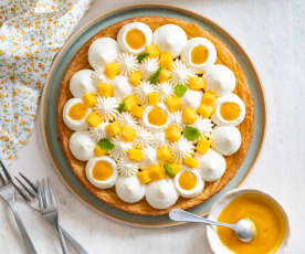 Tarte à la mangue sur sablé breton