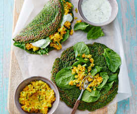 Gefüllte Spinattortillas