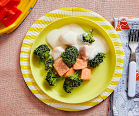 Salmone e broccoli con besciamella al formaggio