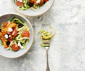 Ricetta Spaghetti di zucchine al pesto di sedano - Agrodolce