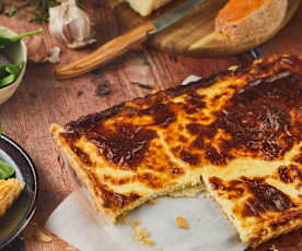 Quiche z resztkami serów