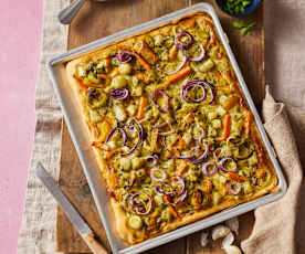 Herzhafter Gemüseblechkuchen