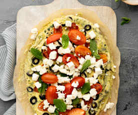 Tortilla de ensalada griega al vapor