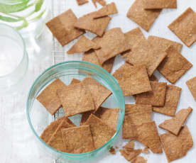 Crackers à la farine de lentilles vertes