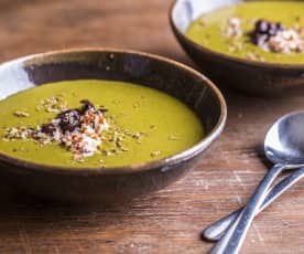 Wintergreen Soup with Quinoa and Black Beans 