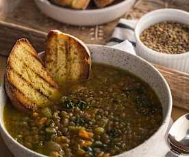 Zuppa di lenticchie e spinaci