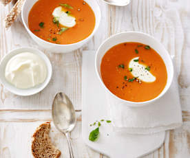 Tomatensuppe mit Quark