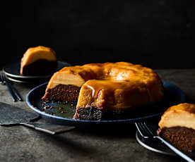 Steamed Chocolate Flan Cake