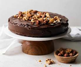 Gluten free chocolate cake with nuts
