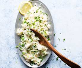 Arroz blanco rehogado al limón 