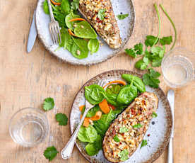 Aubergines farcies à l'agneau
